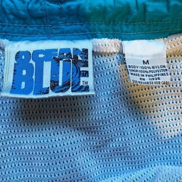 Vintage Ocean Blue Swim Trunks: Size Medium - Picture 7 of 8